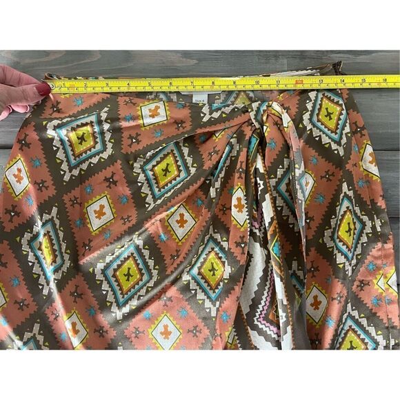 Boston Proper Desert Diamond Faux Wrap SW Sarong Mini Skirt Size 6 - Picture 6 of 9